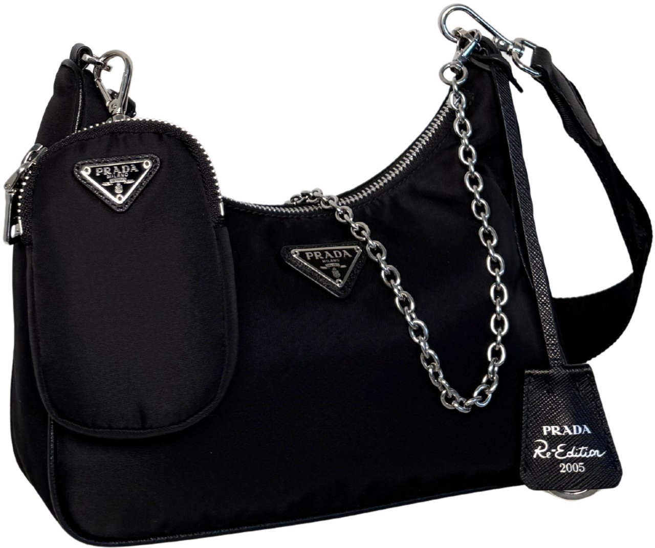 Prada Prada Re-Edition 2005 aus Re-Nylon Schwarz Fullset 2023 / neuwertig Zwart