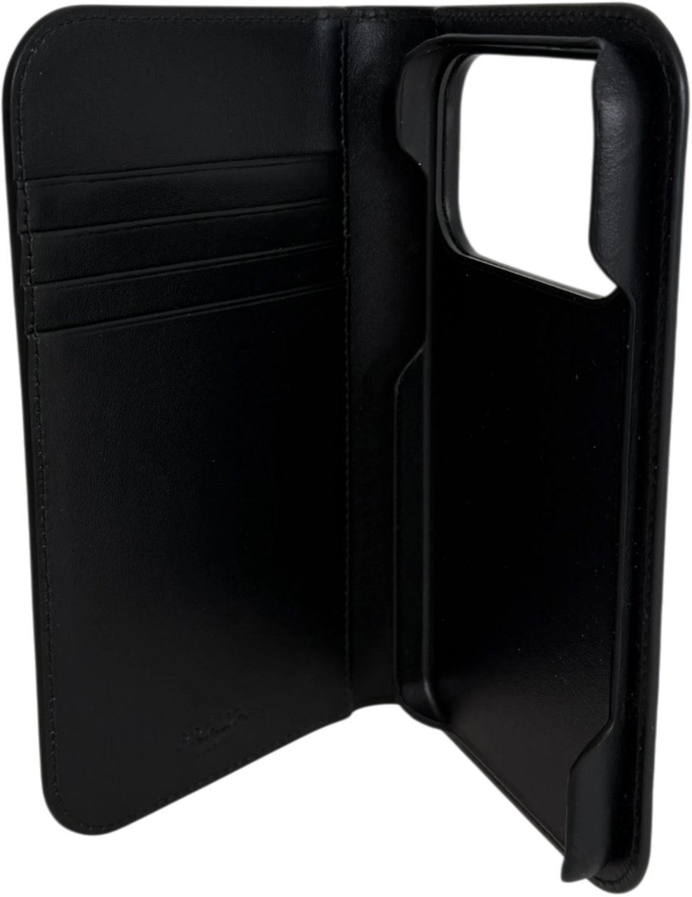 Prada Hülle iPhone 17 Pro Max Saffiano Leder schwarz Fullset Zwart