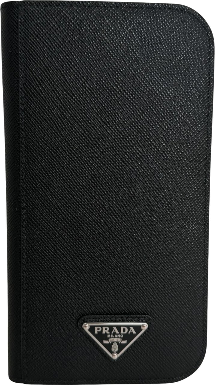 Prada Hülle iPhone 17 Pro Max Saffiano Leder schwarz Fullset Zwart