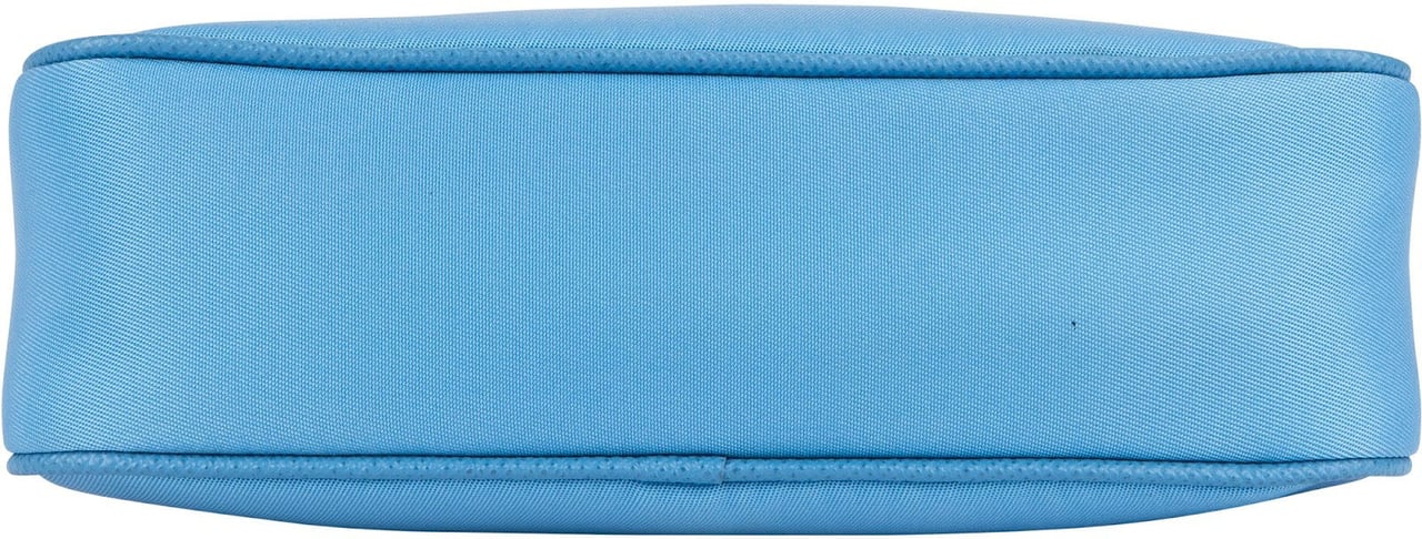 Prada Prada Blue Nylon Triangle Re-Edition Crossbody Bag Lichtblauw
