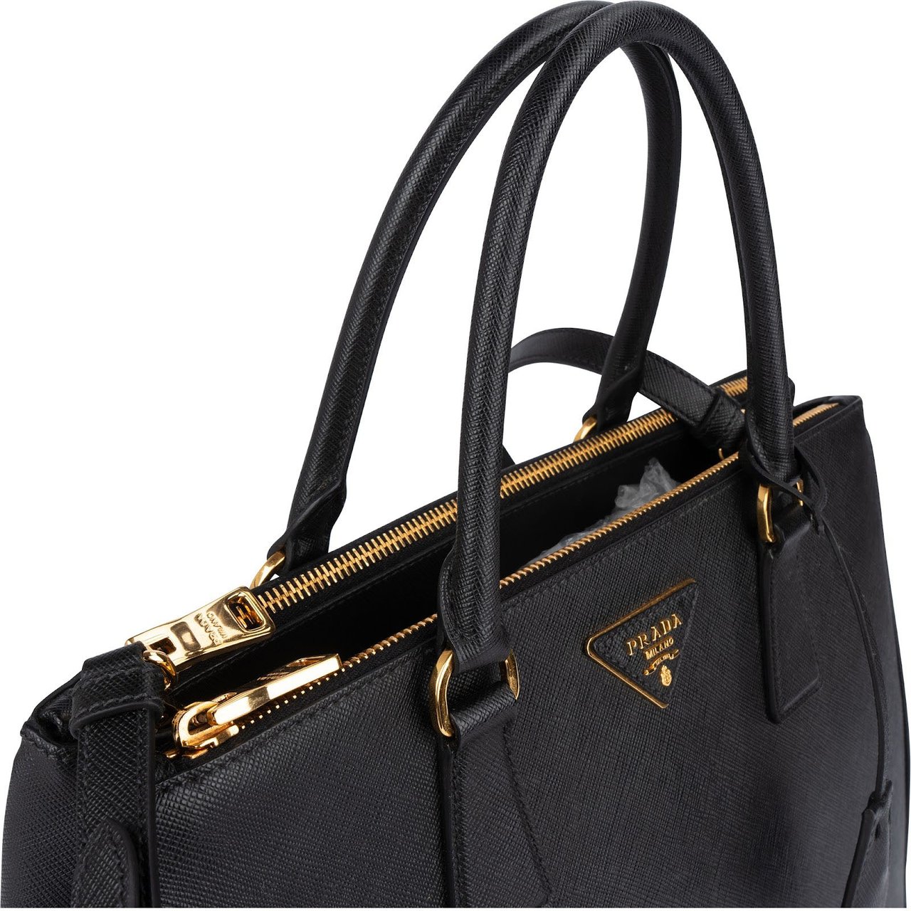 Prada Prada Saffiano Leather Galleria Handbag Zwart