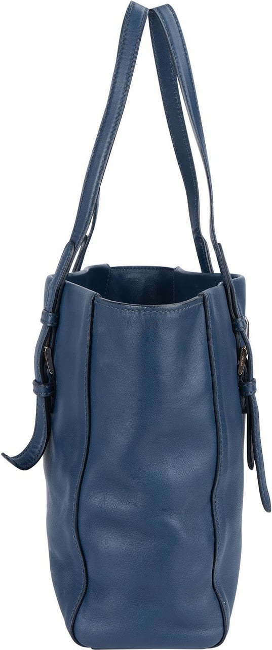 Prada Prada Blue Leather Tote Shoulder Bag Blauw