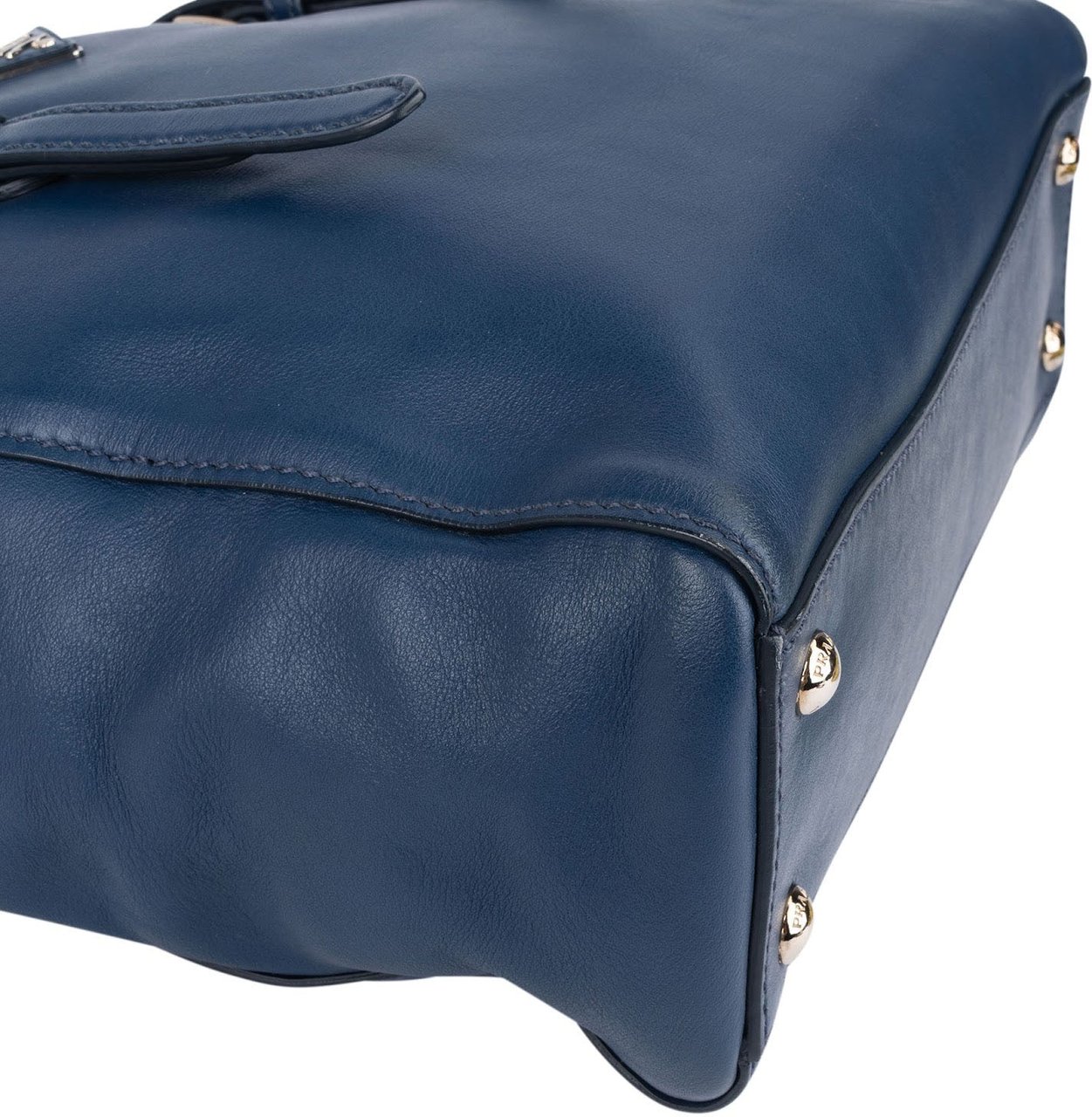 Prada Prada Blue Leather Tote Shoulder Bag Blauw