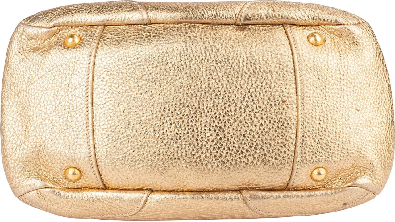 Prada Prada Golden Vitello Daino Leather Handbag Goud