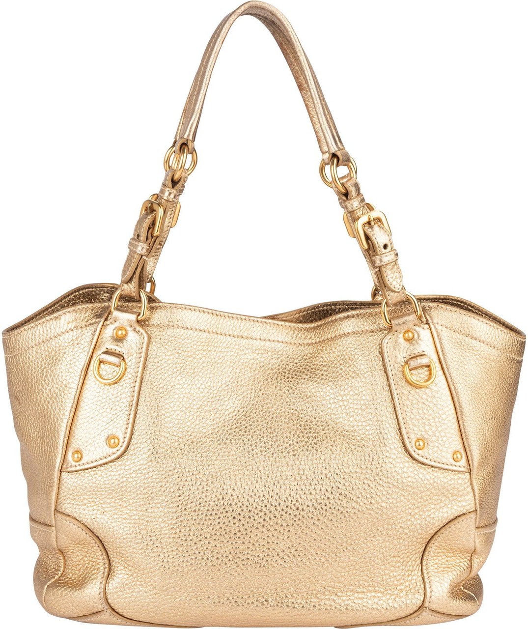 Prada Prada Golden Vitello Daino Leather Handbag Goud