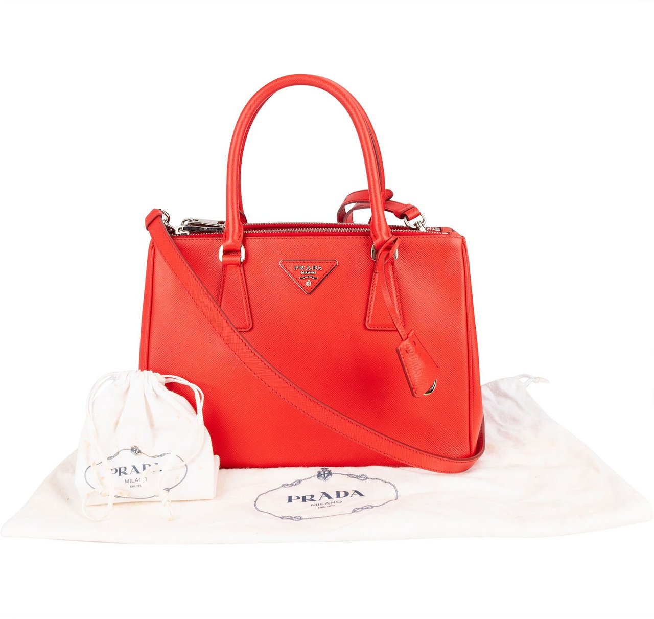 Prada Saffiano Leather Galleria Handbag Rood