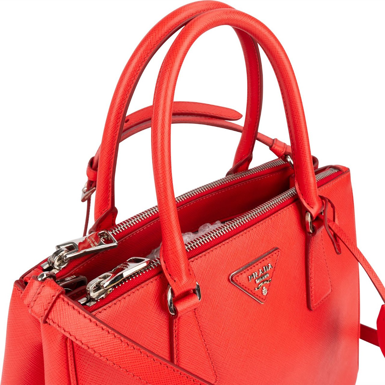Prada Saffiano Leather Galleria Handbag Rood
