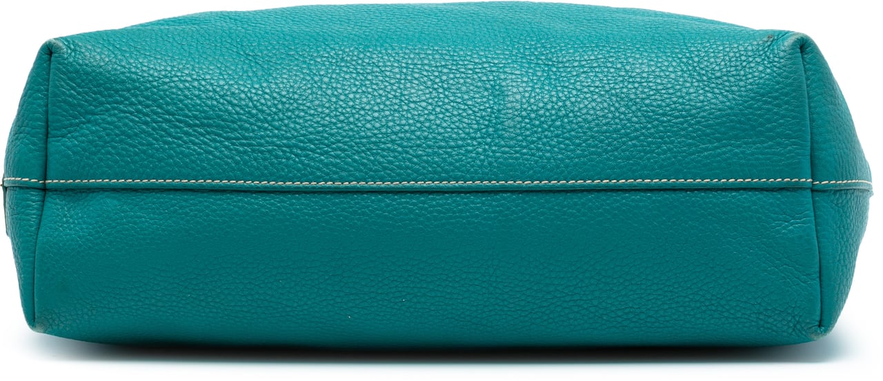 Prada Vitello Daino Canapa Logo Open Convertible Tote Blauw