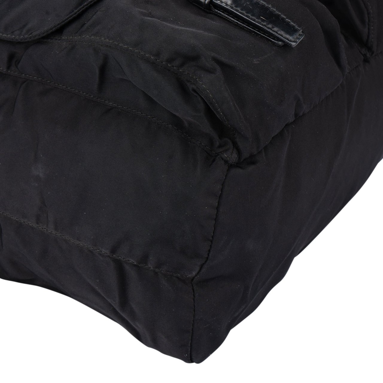 Prada Prada Black Nylon Triangle Backpack Zwart