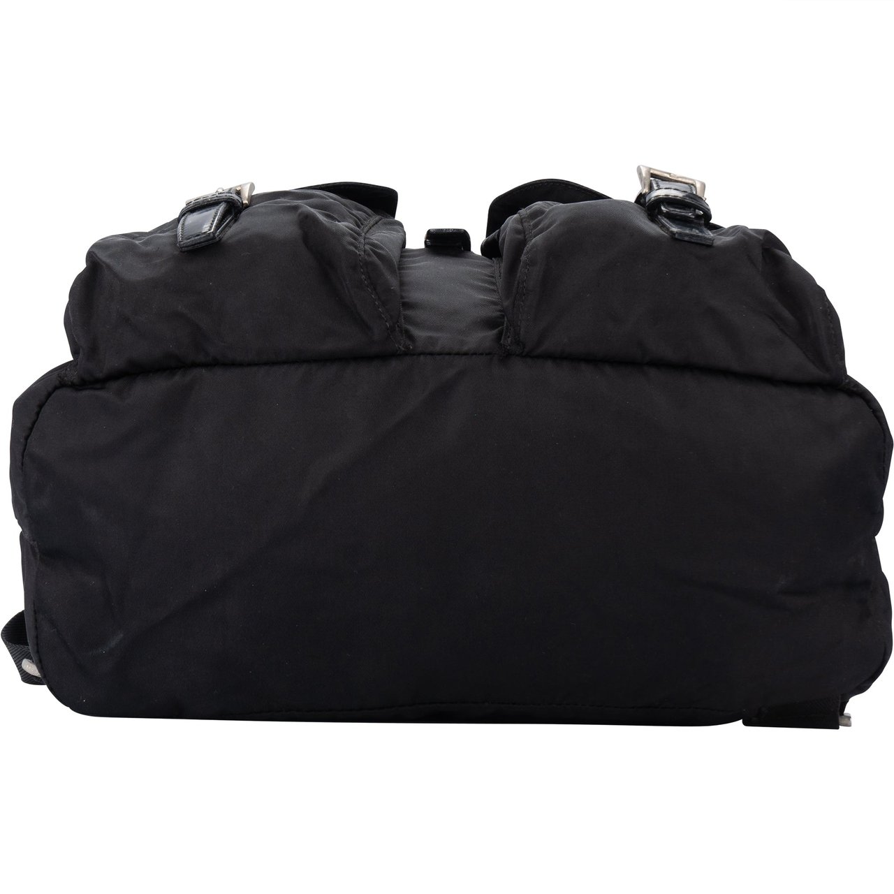 Prada Prada Black Nylon Triangle Backpack Zwart