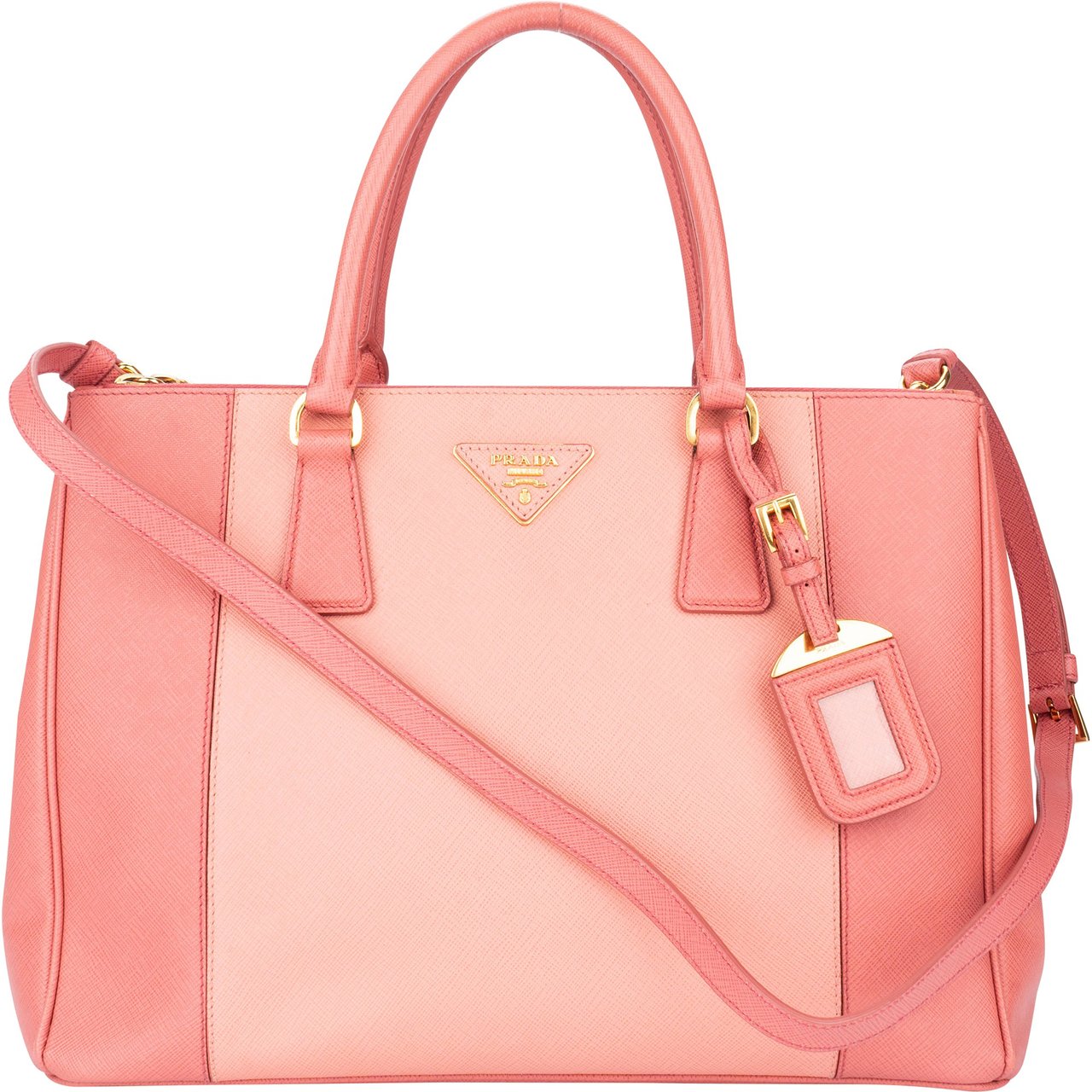 Prada Prada Bicolor Rose Saffiano Leather Galleria Handbag Divers