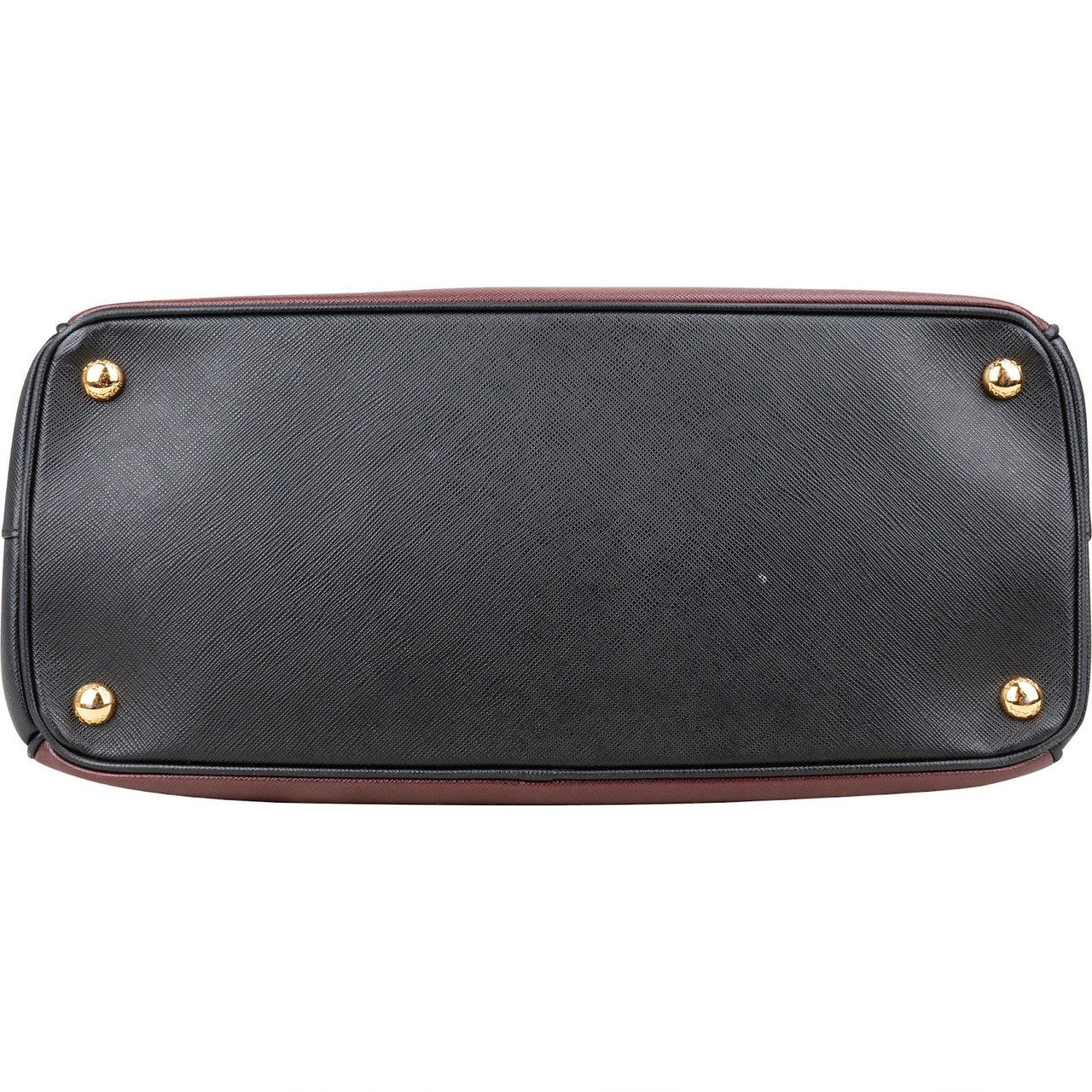Prada Bicolor Saffiano Leather Galleria Handbag Zwart