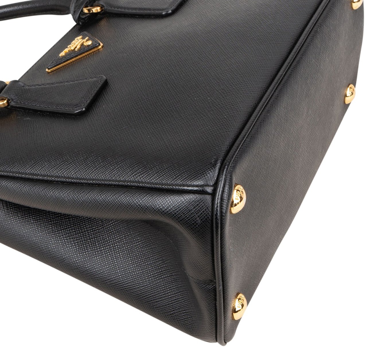 Prada Saffiano Leather Small Galleria Double ZIP Handbag Zwart