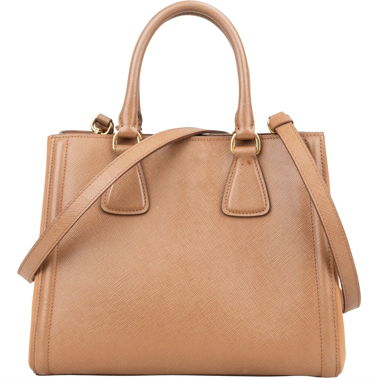 Prada Saffiano Leather Small Galleria Handbag Beige