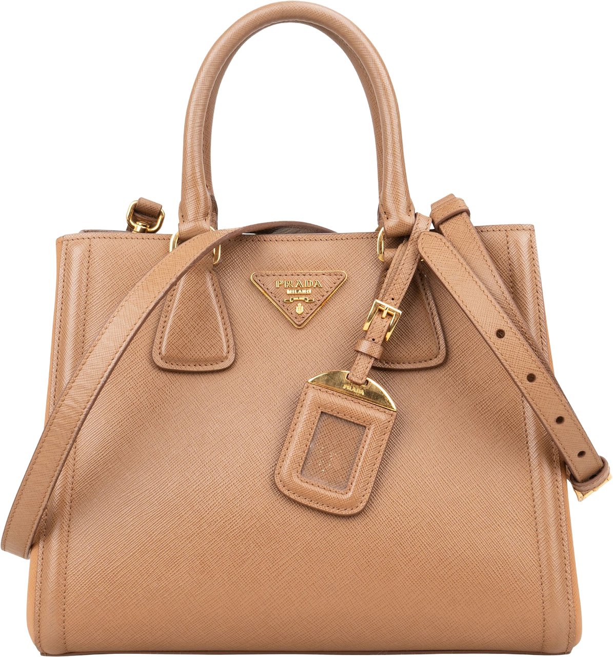 Prada Saffiano Leather Small Galleria Handbag Beige