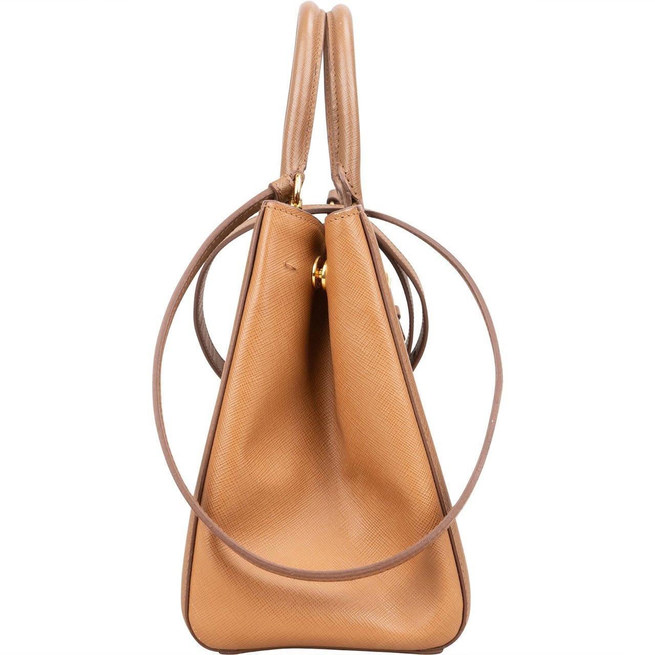 Prada Saffiano Leather Small Galleria Handbag Beige