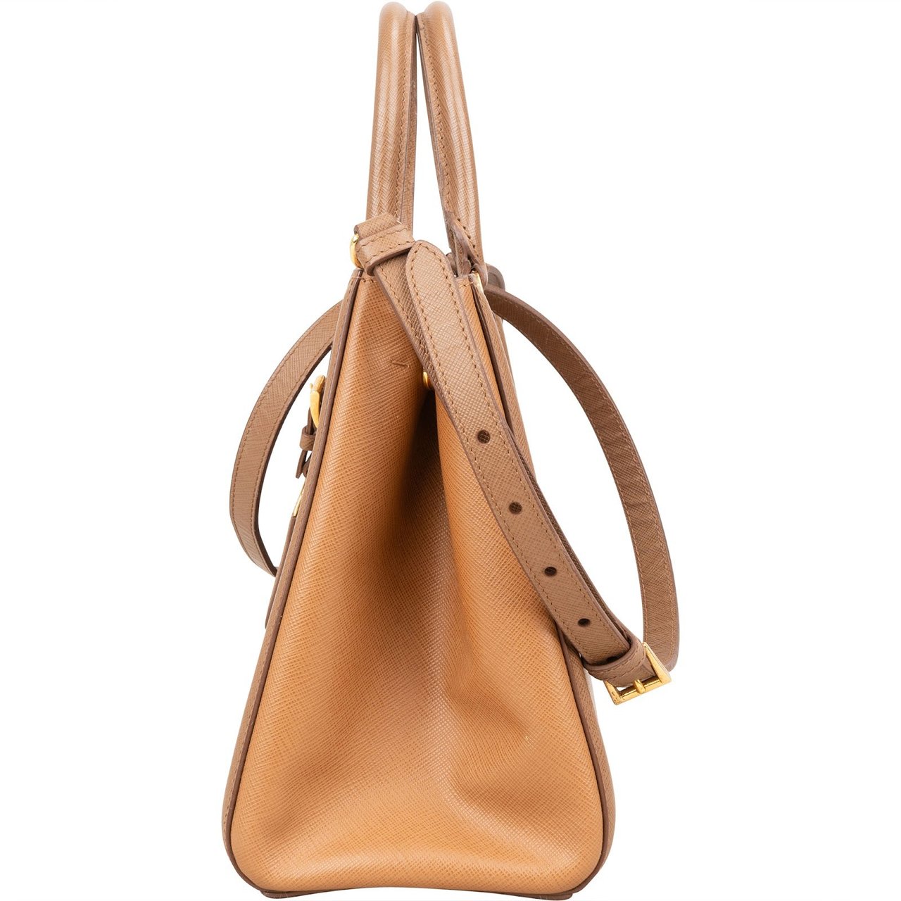 Prada Saffiano Leather Small Galleria Handbag Beige