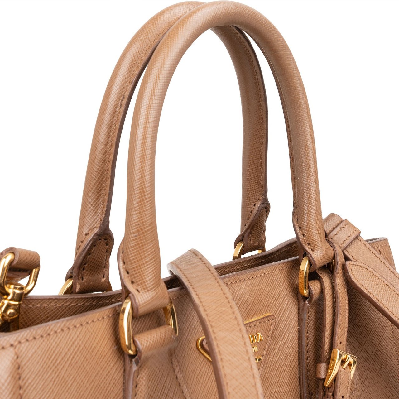 Prada Saffiano Leather Small Galleria Handbag Beige