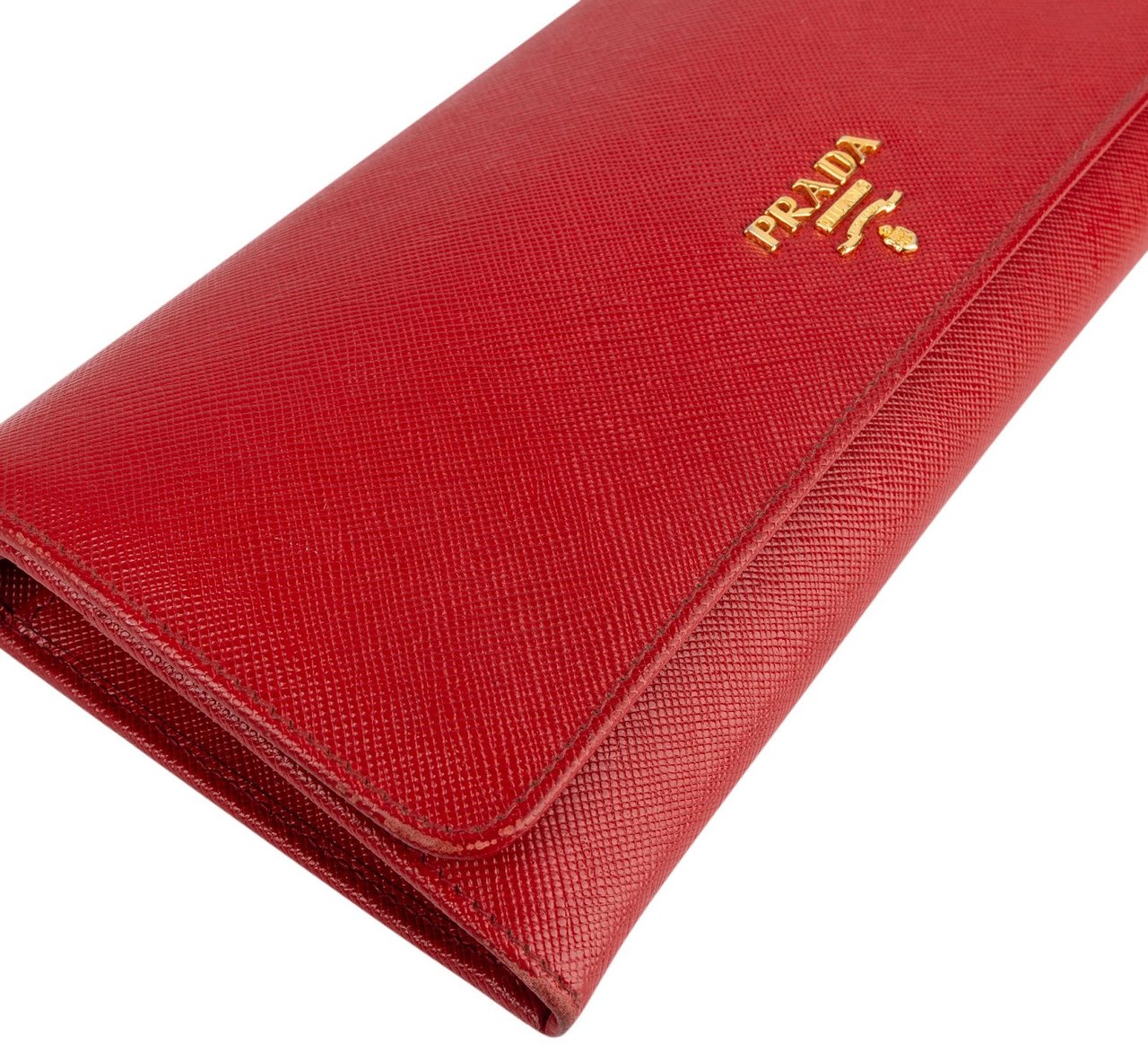 Prada Saffiano Leather Wallet On Chain Crossbody Bag Rood