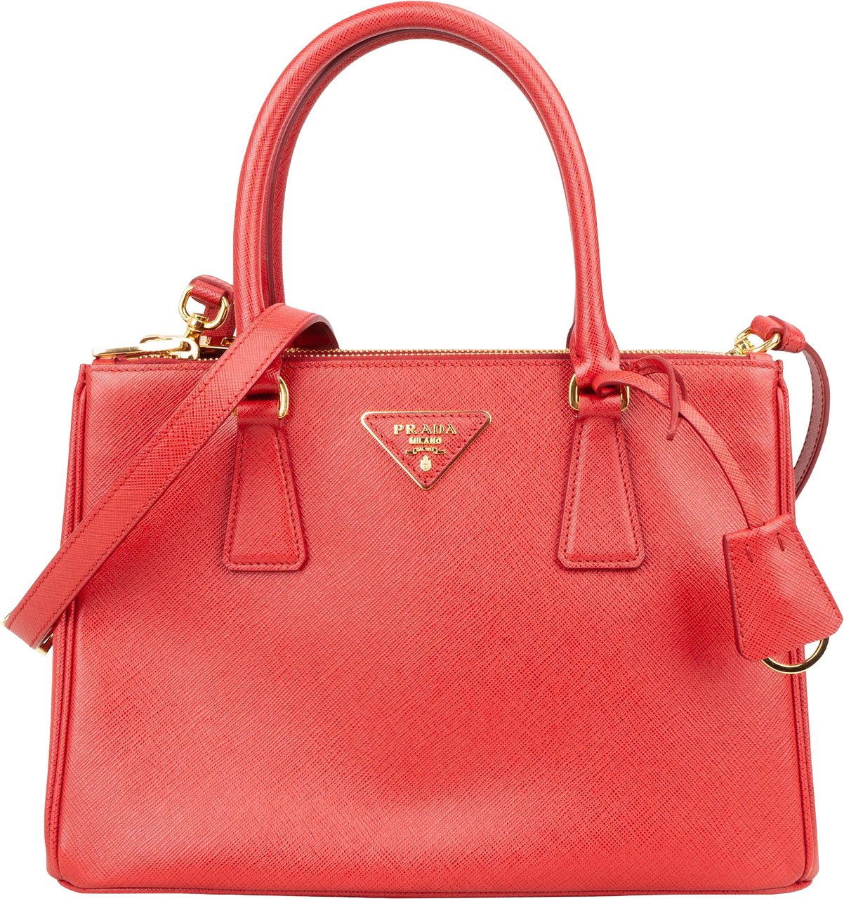 Prada Saffiano Leather Galleria Handbag Rood