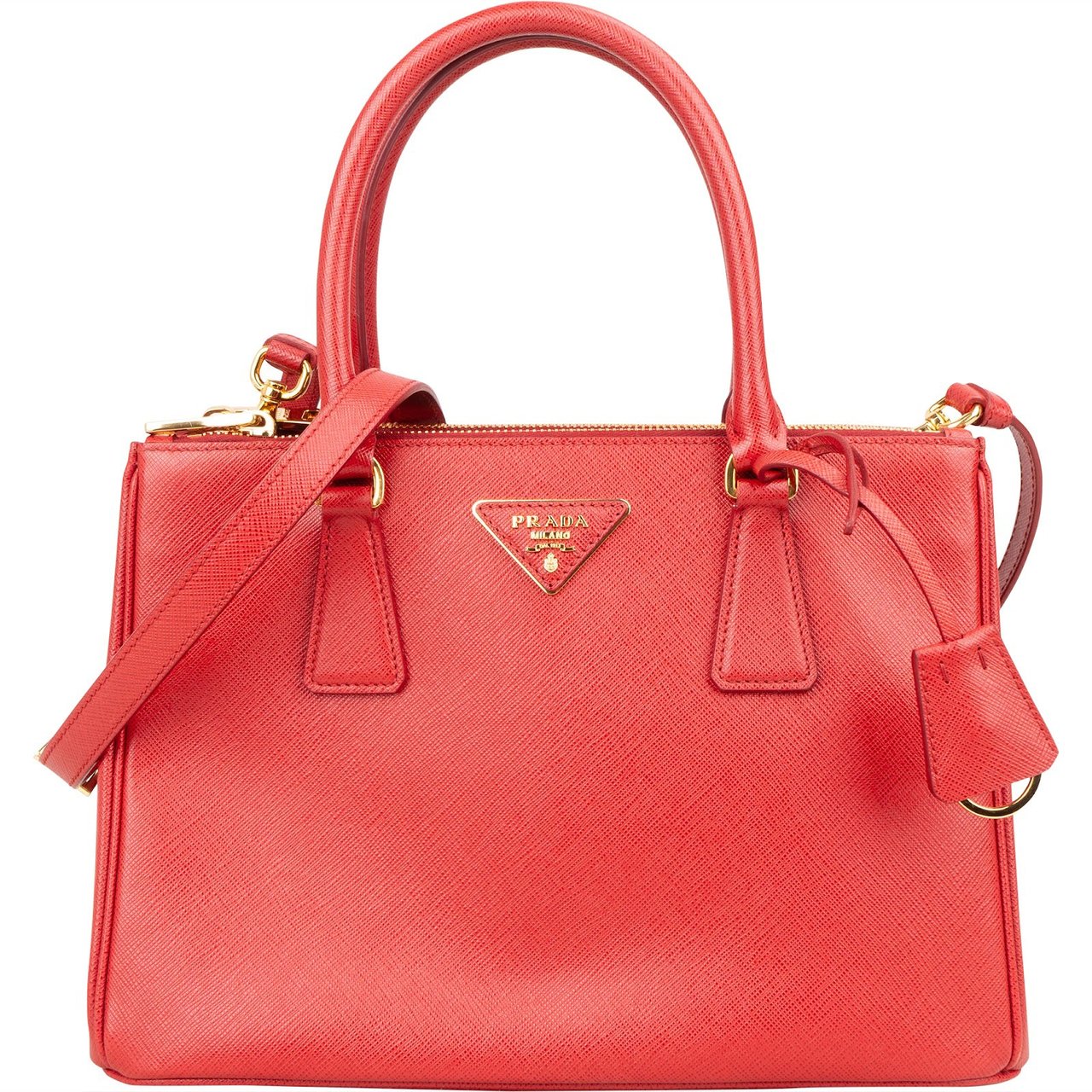 Prada Saffiano Leather Galleria Handbag Rood
