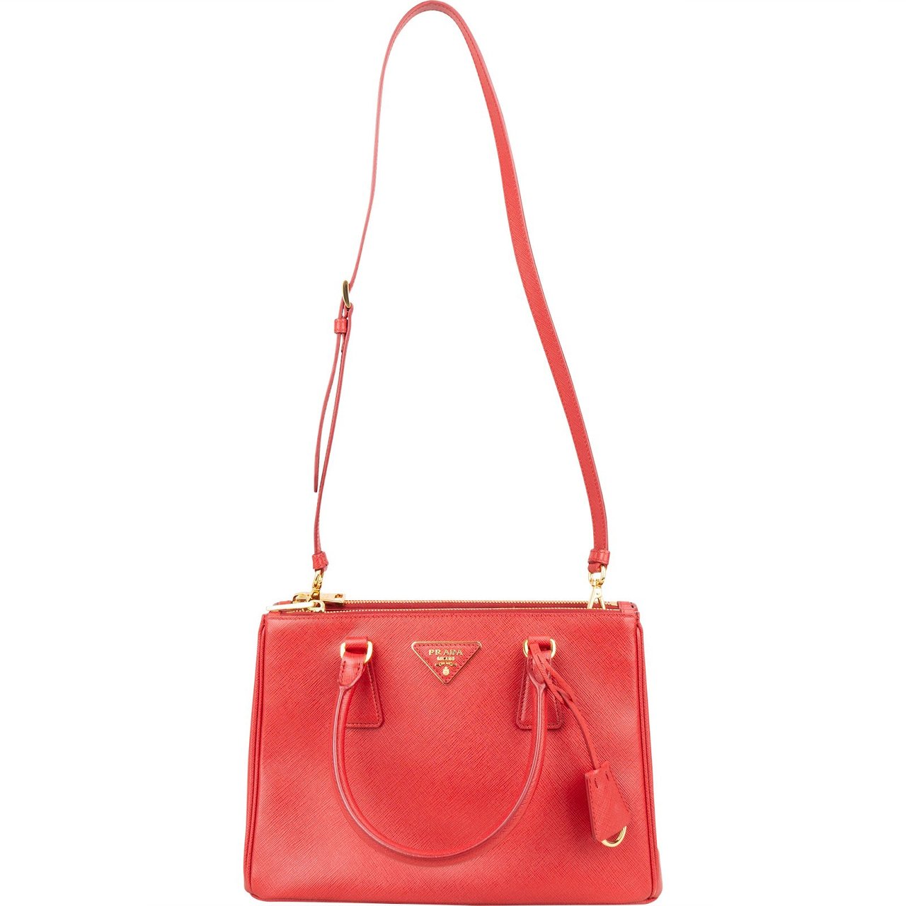 Prada Saffiano Leather Galleria Handbag Rood