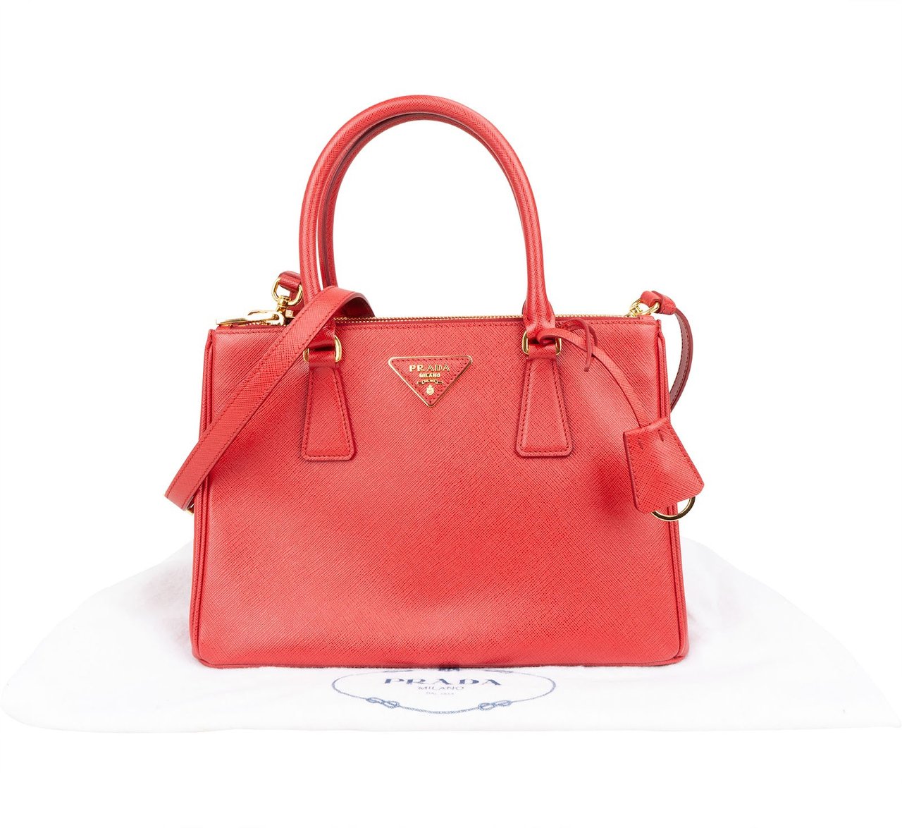 Prada Saffiano Leather Galleria Handbag Rood