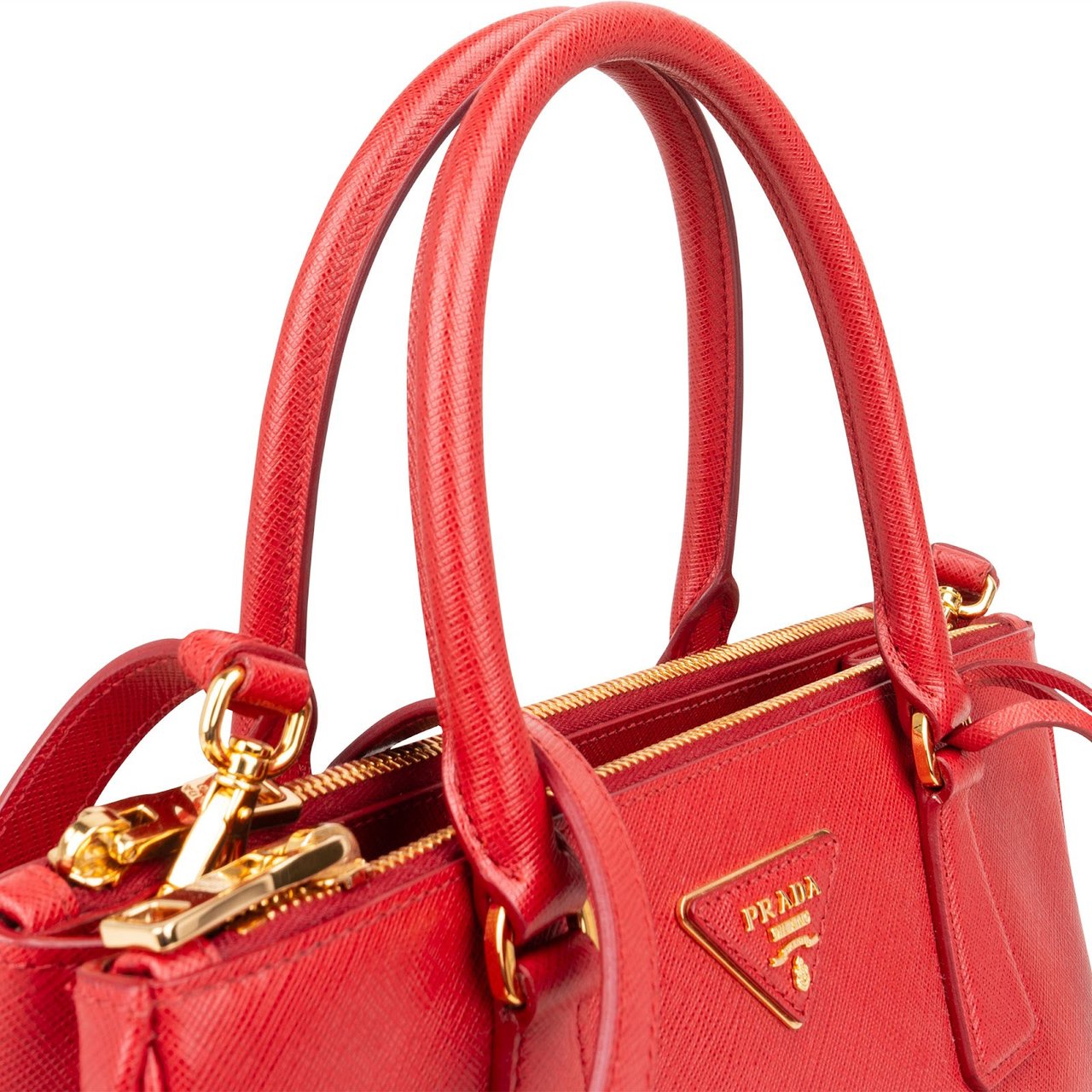 Prada Saffiano Leather Galleria Handbag Rood