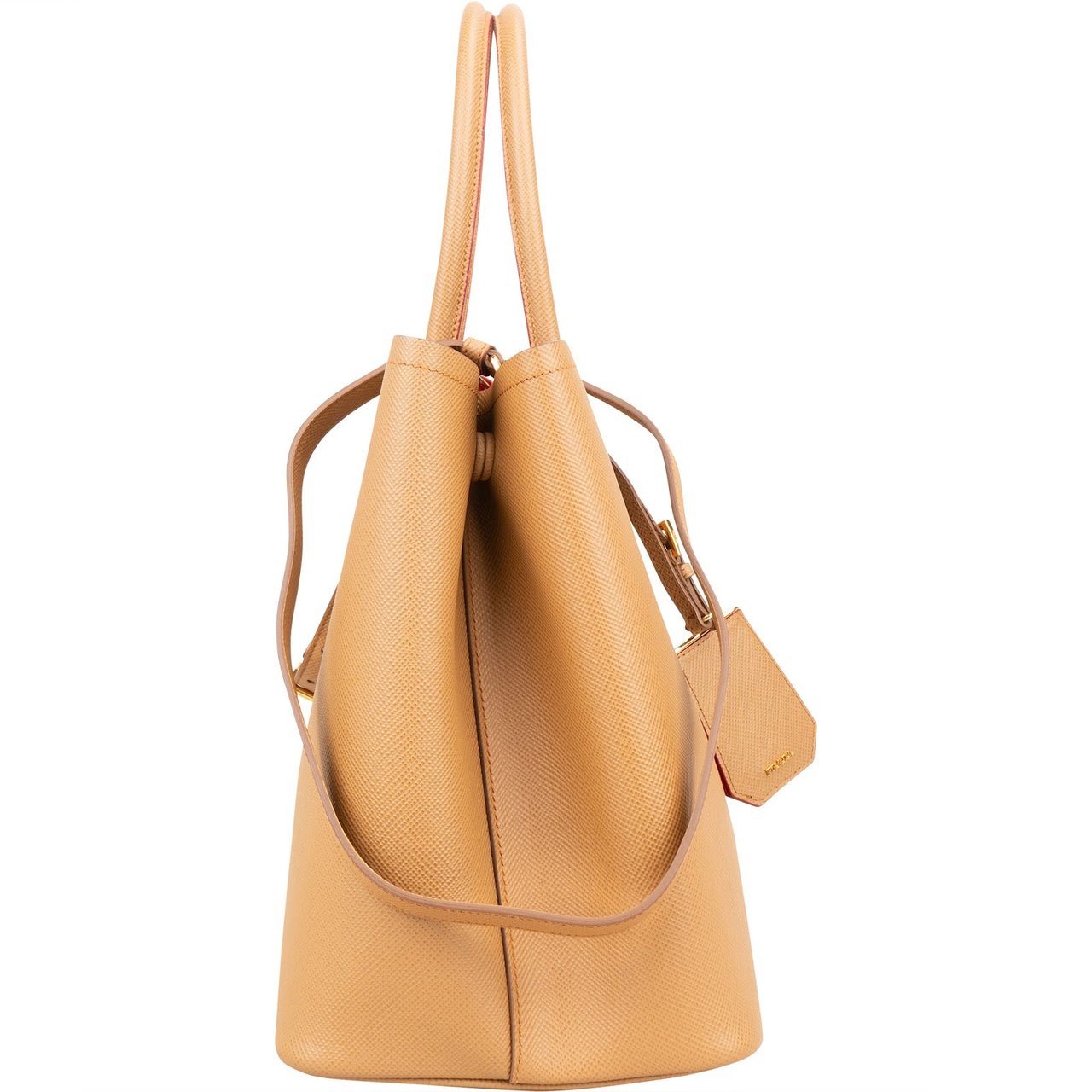 Prada Saffiano Leather Double Handbag Beige
