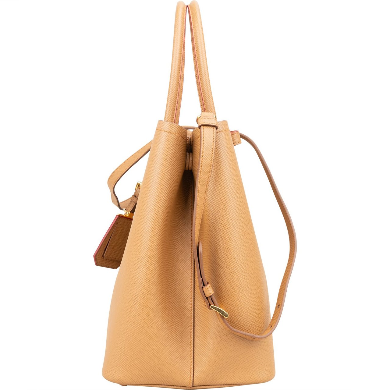 Prada Saffiano Leather Double Handbag Beige