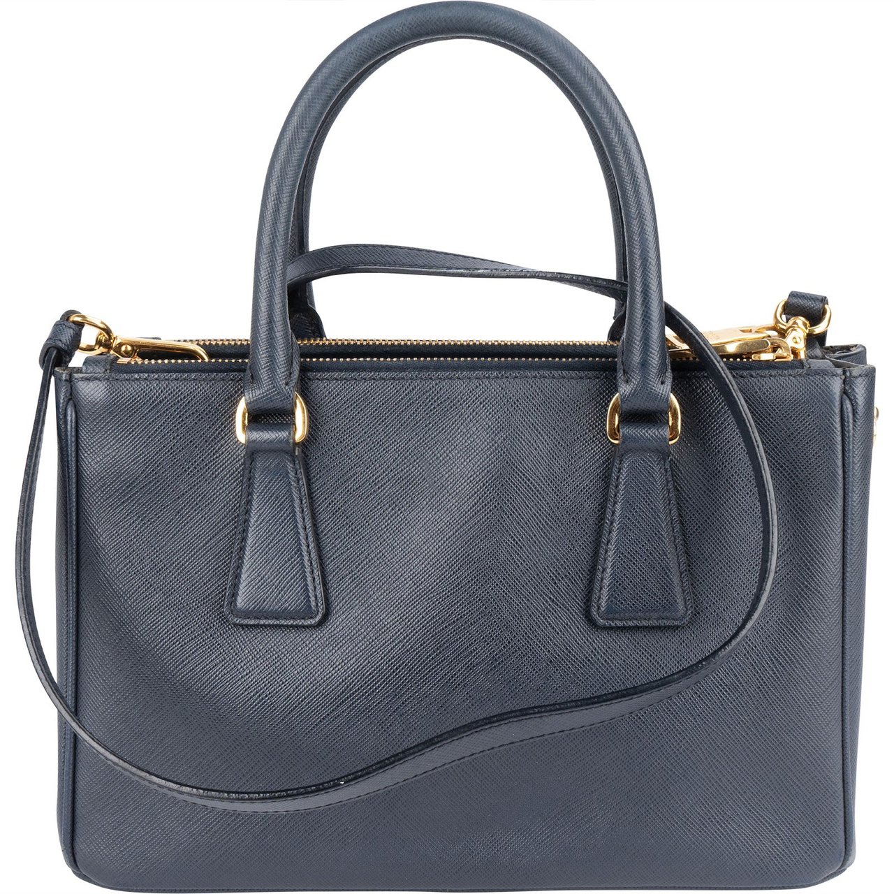 Prada Saffiano Leather Galleria Handbag Navy