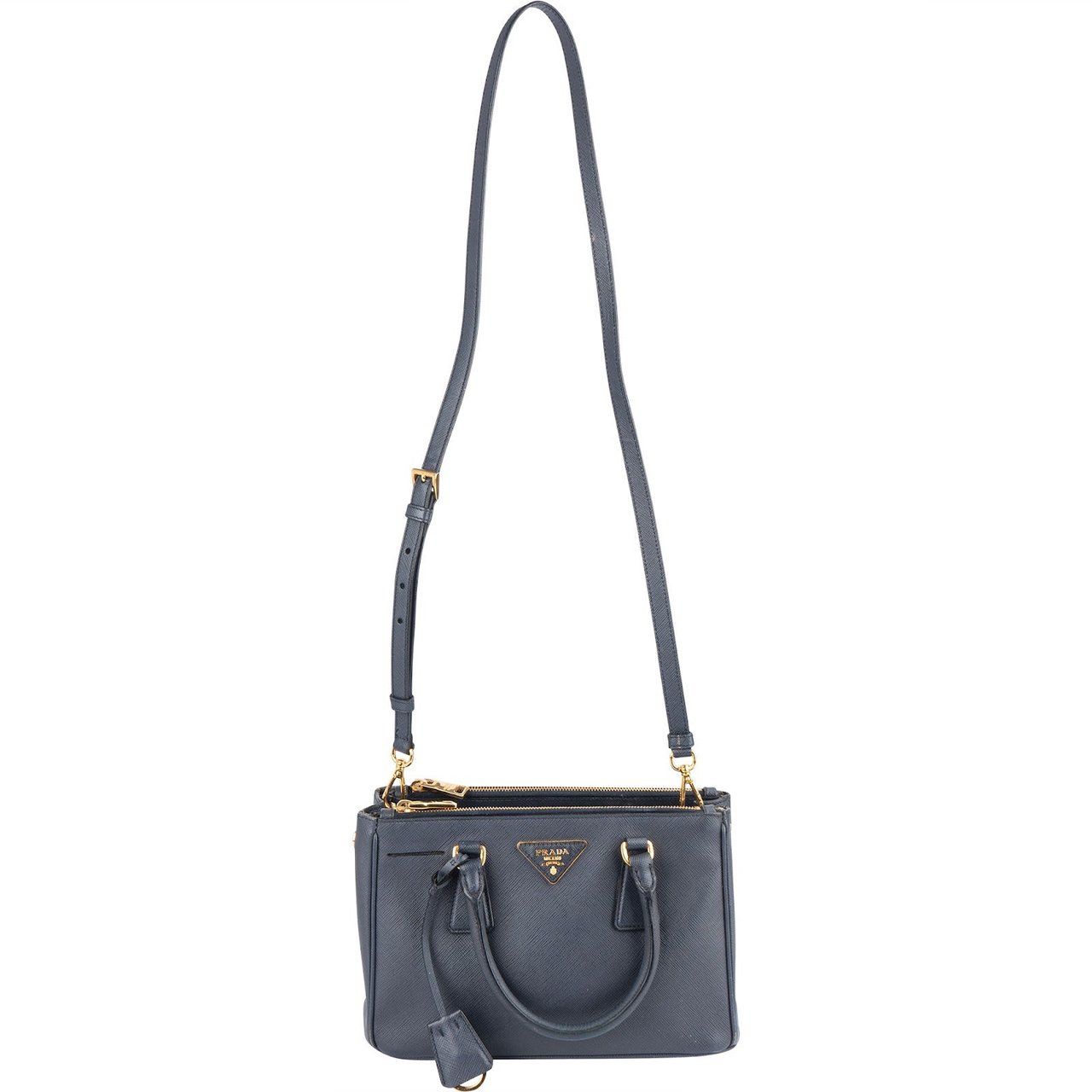 Prada Saffiano Leather Galleria Handbag Navy