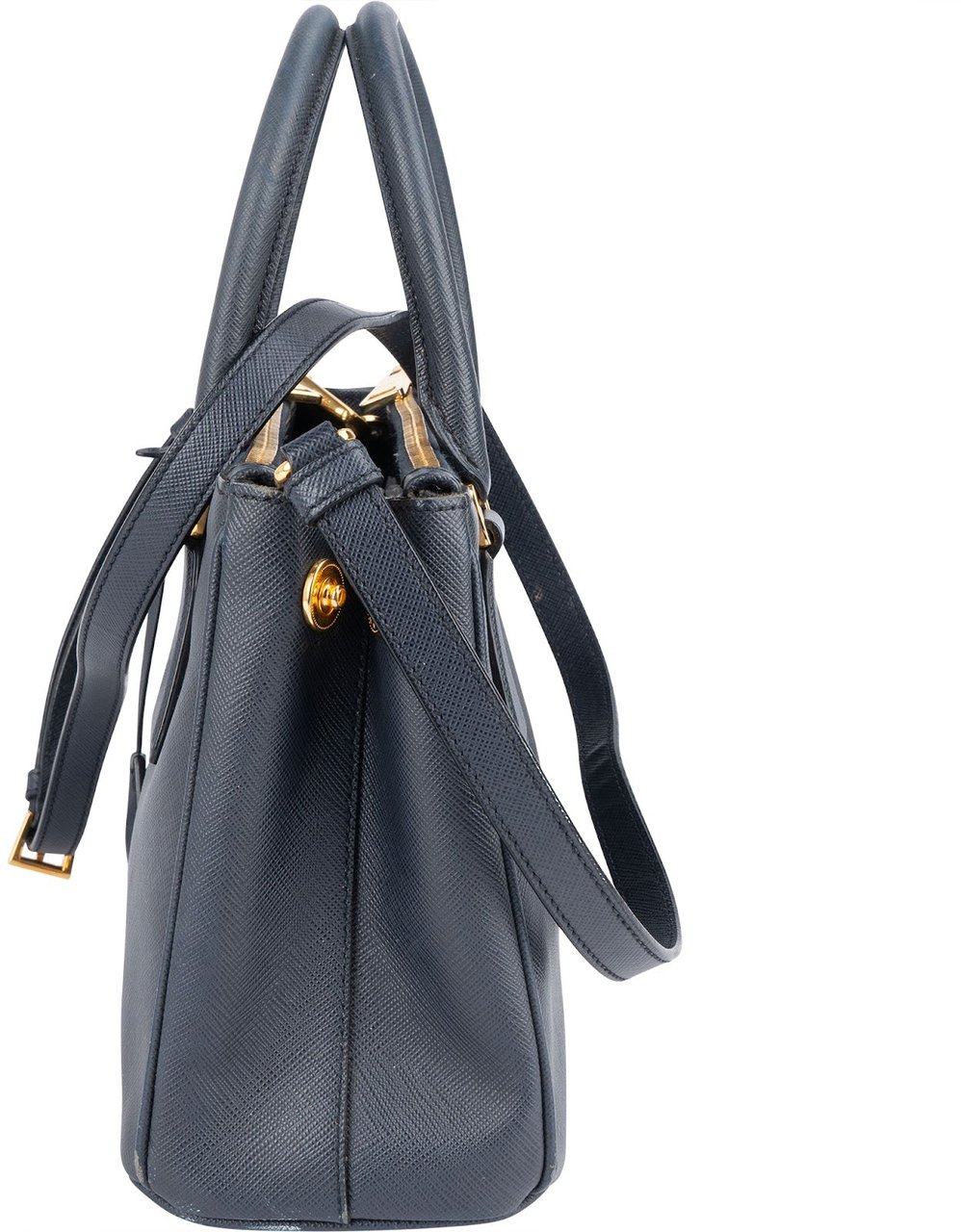 Prada Saffiano Leather Galleria Handbag Navy