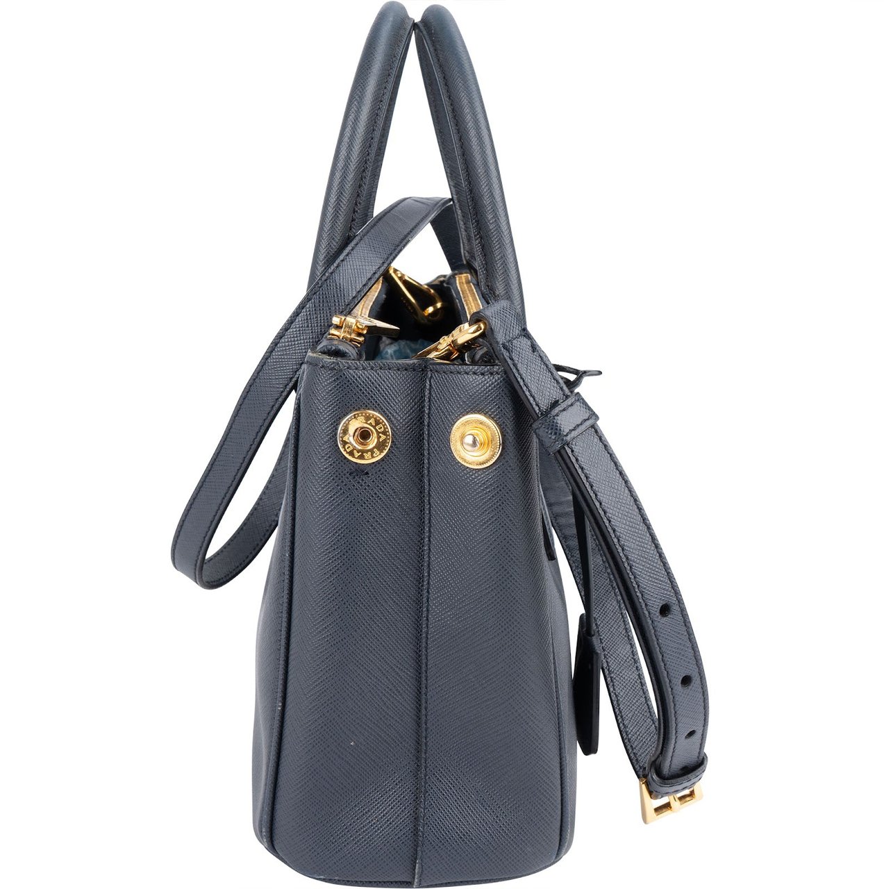 Prada Saffiano Leather Galleria Handbag Navy