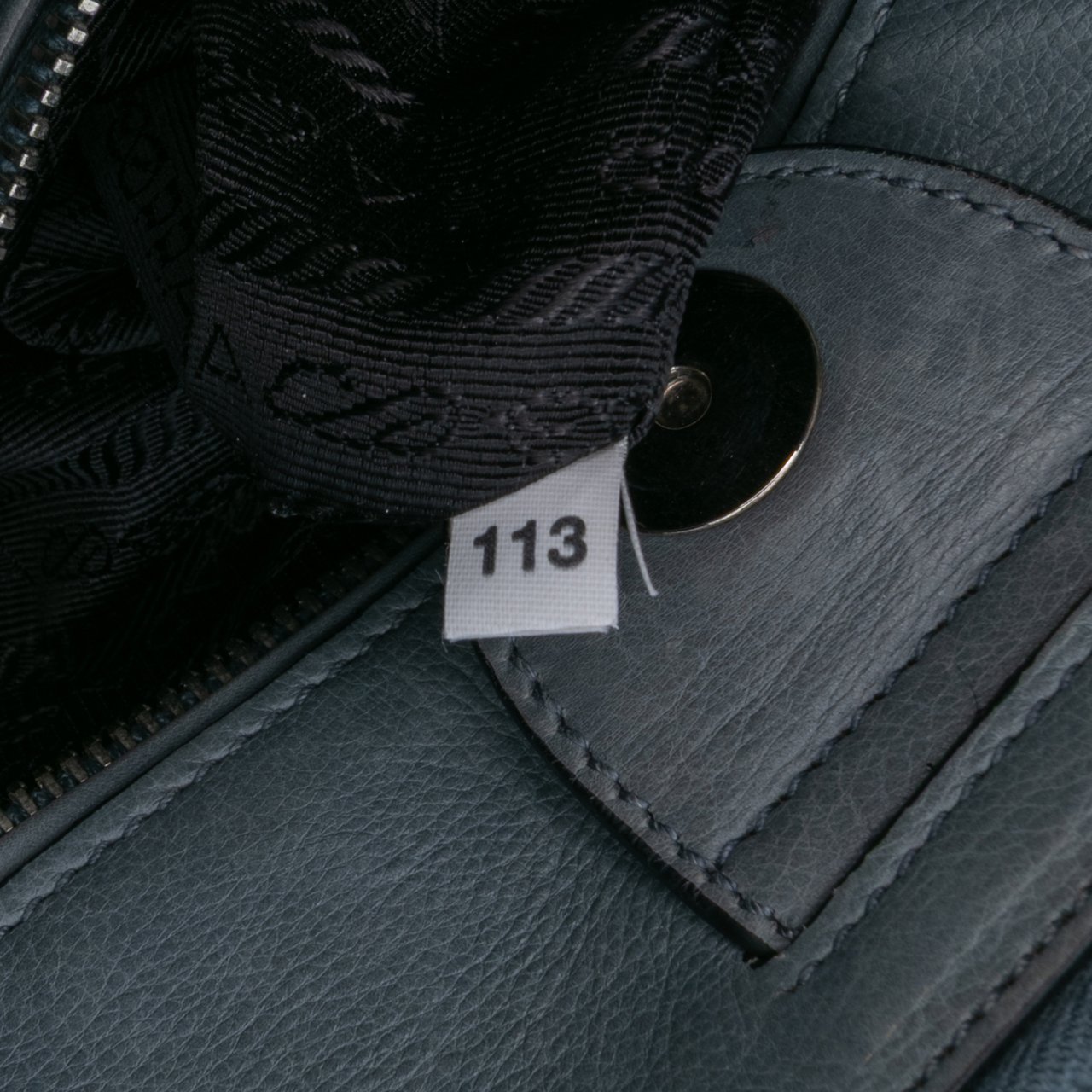 Prada Glace Calf Twin Pocket Satchel Grijs