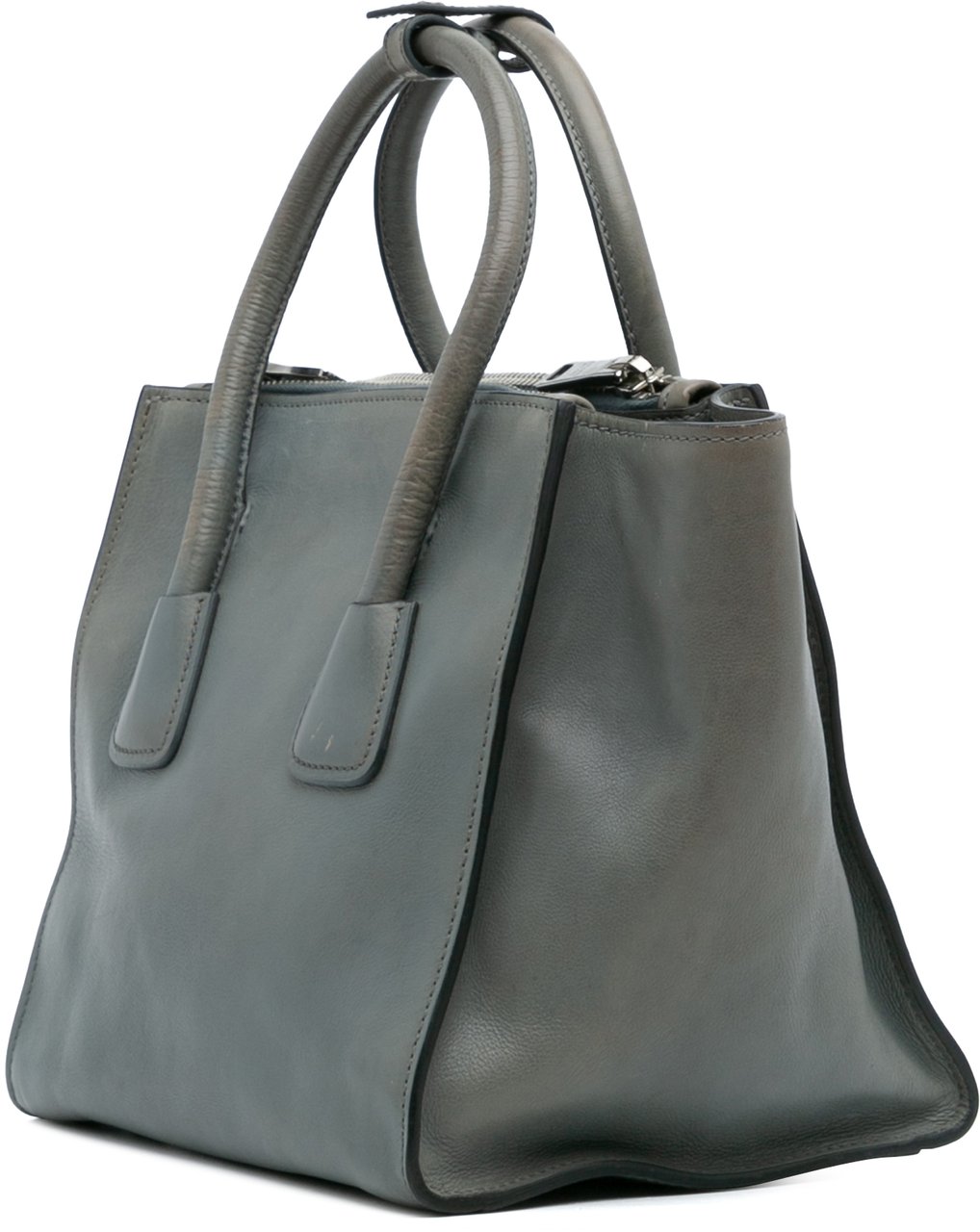 Prada Glace Calf Twin Pocket Satchel Grijs