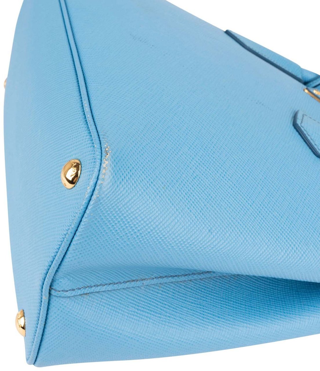 Prada Saffiano Leather Small Double Handbag Lichtblauw