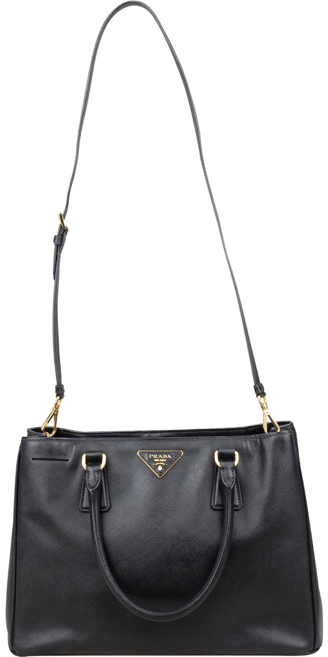 Prada Saffiano Leather Galleria Handbag Zwart