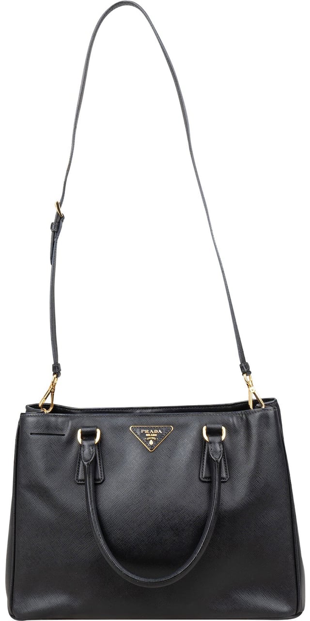 Prada Saffiano Leather Galleria Handbag Zwart