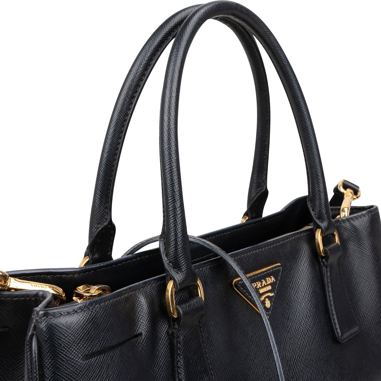 Prada Saffiano Leather Galleria Handbag Zwart