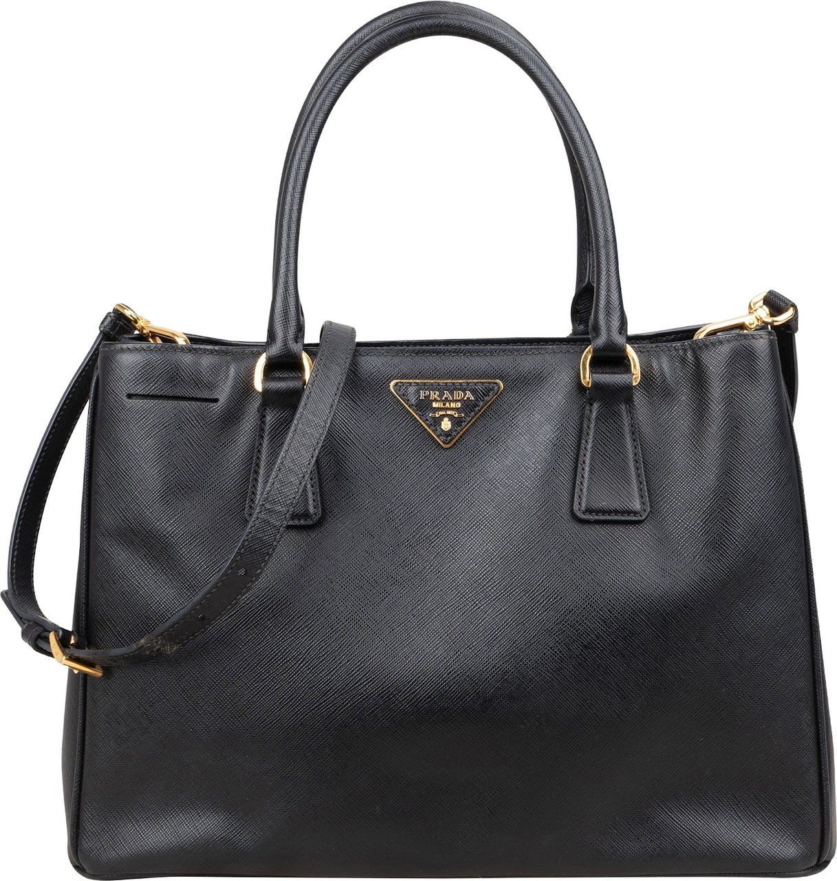 Prada Saffiano Leather Galleria Handbag Zwart