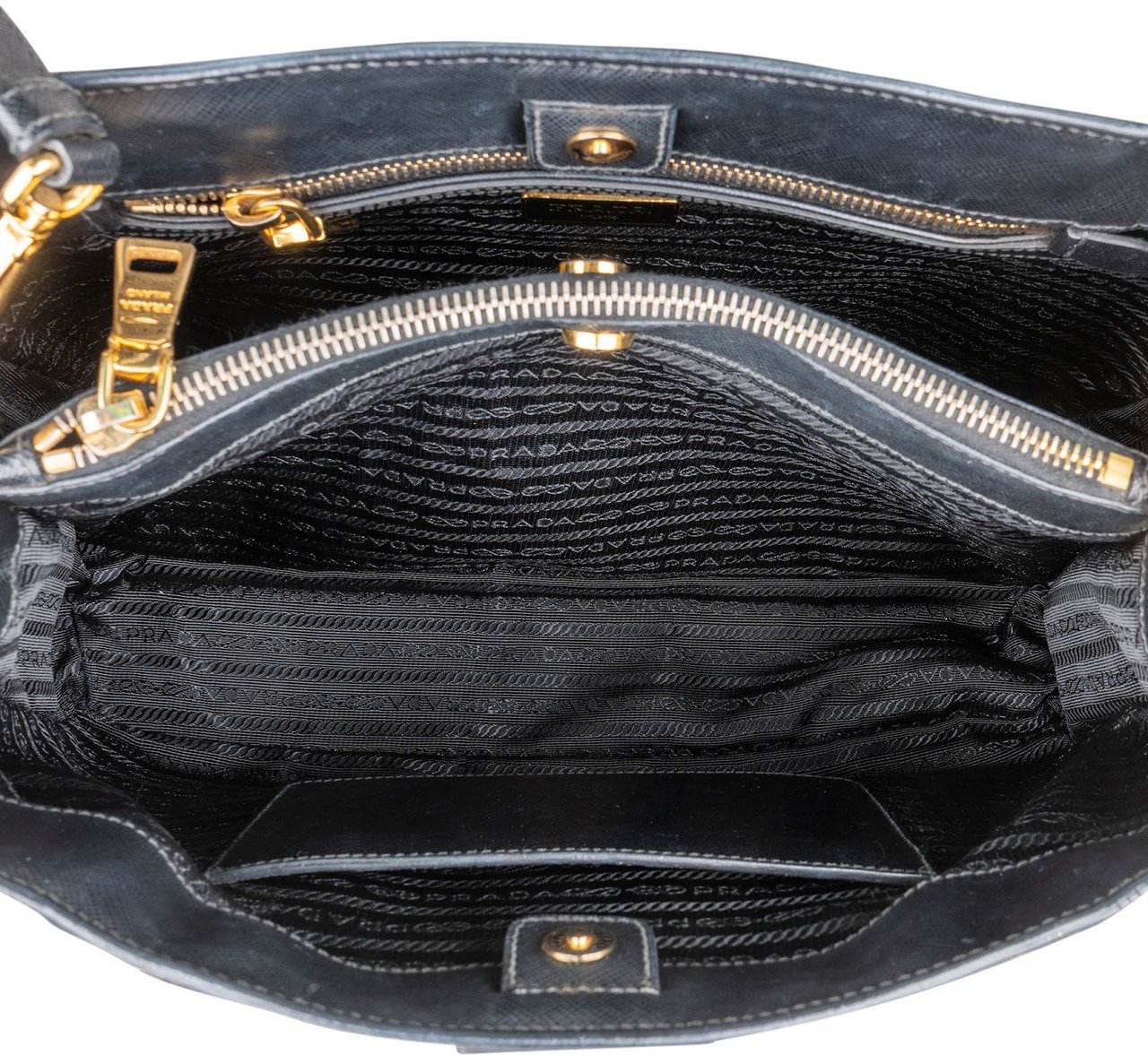 Prada Saffiano Leather Galleria Handbag Zwart