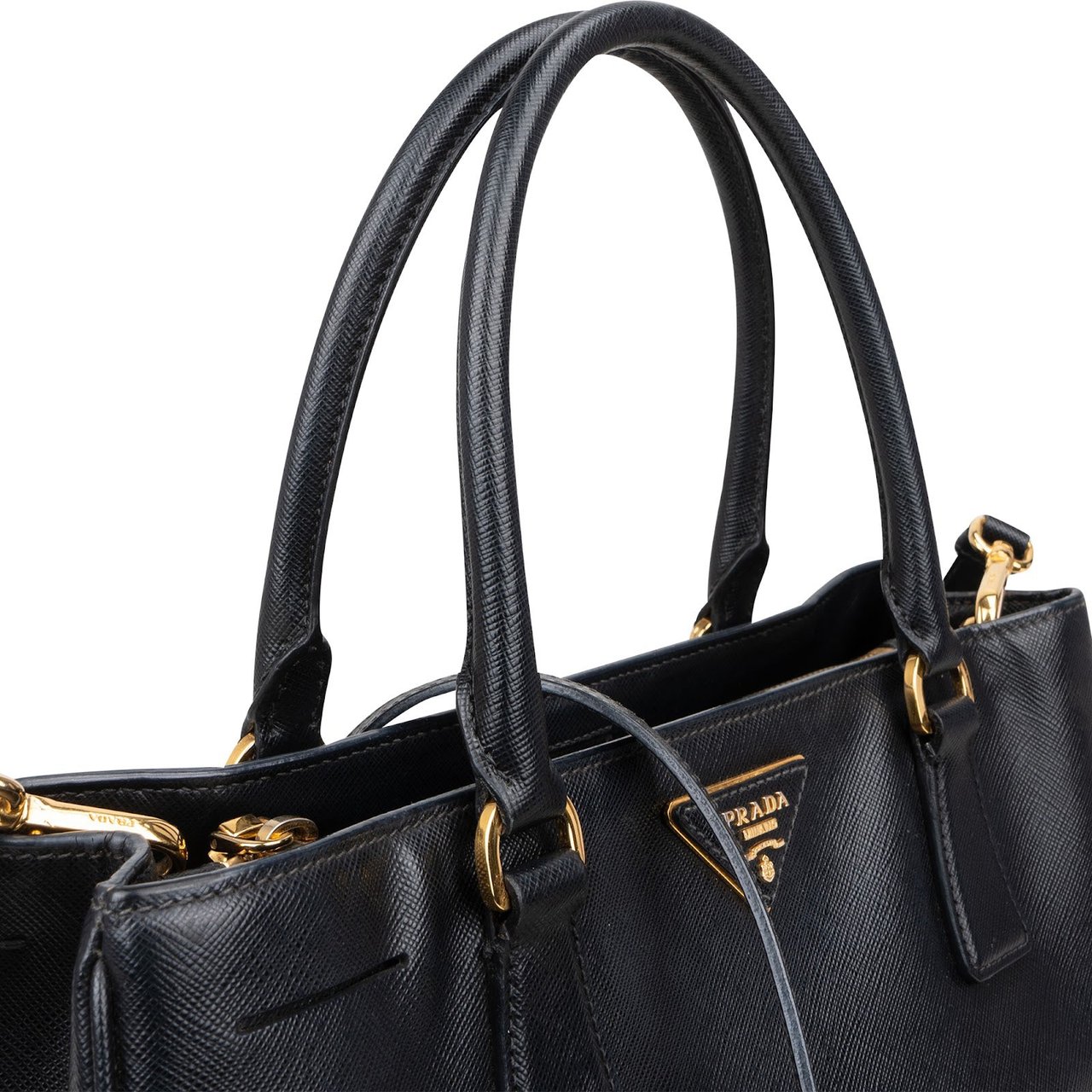 Prada Saffiano Leather Galleria Handbag Zwart