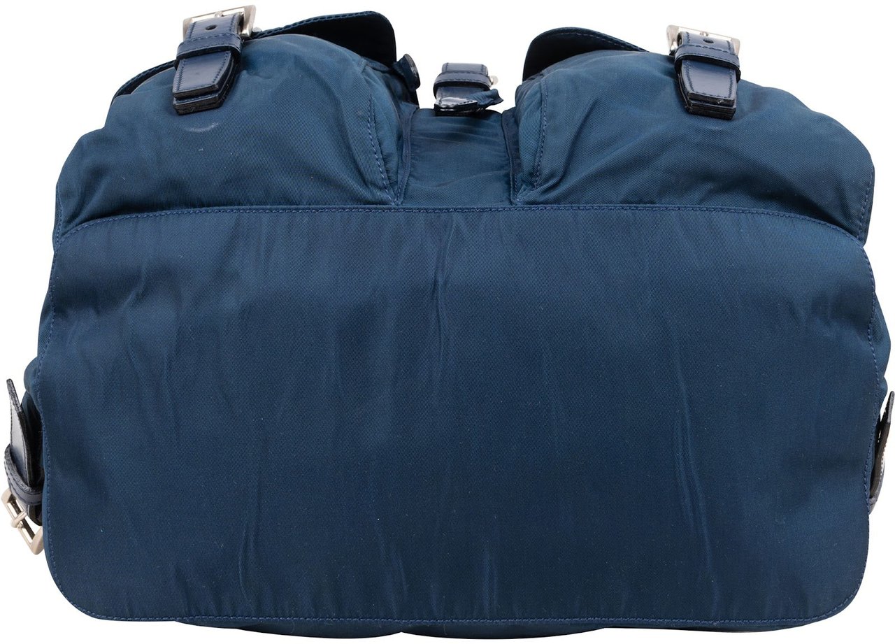 Prada Prada Nylon Triangle Backpack Blauw
