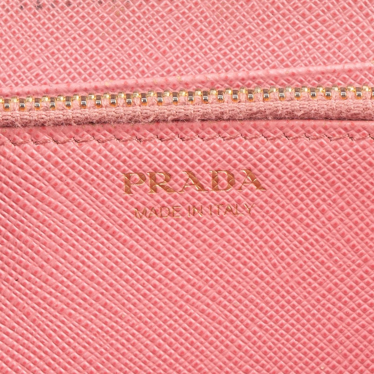 Prada Saffiano Leather Zip Around Wallet Rood
