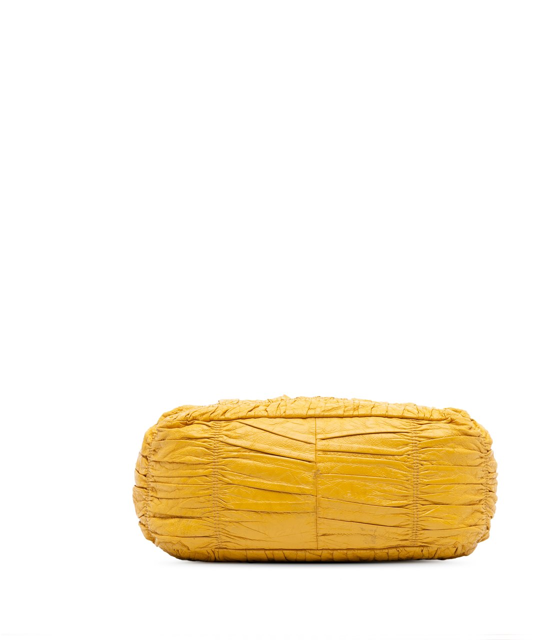 Prada Vernice Gaufre Chain Tote Geel