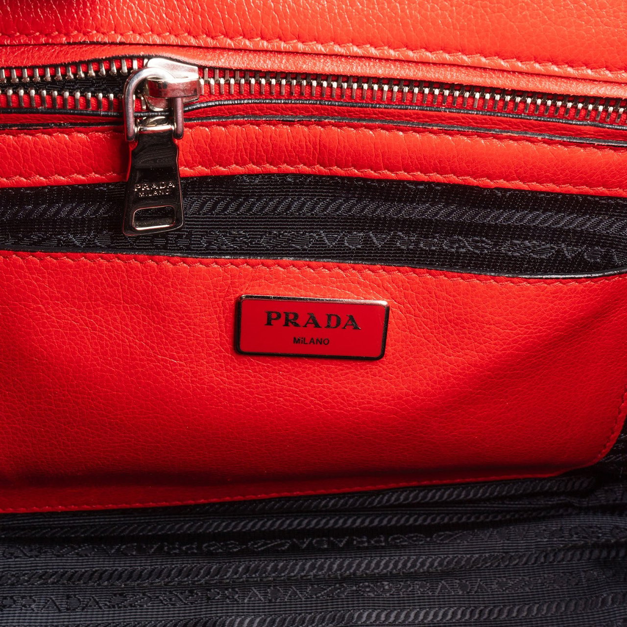 Prada Calf Leather Animal Hair Bibliothèque Handbag Zwart