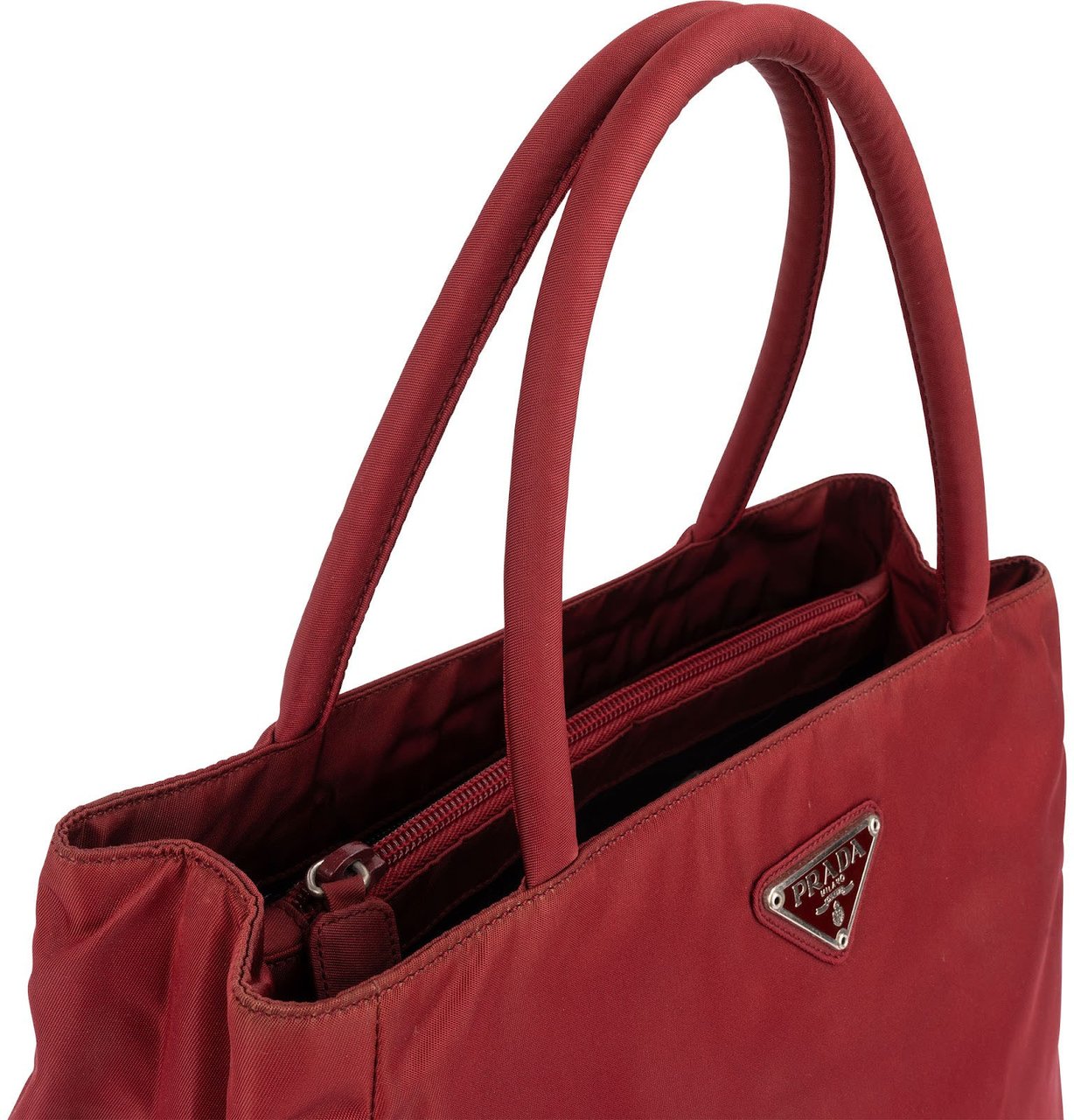 Prada Red Tessuto Handbag Rood