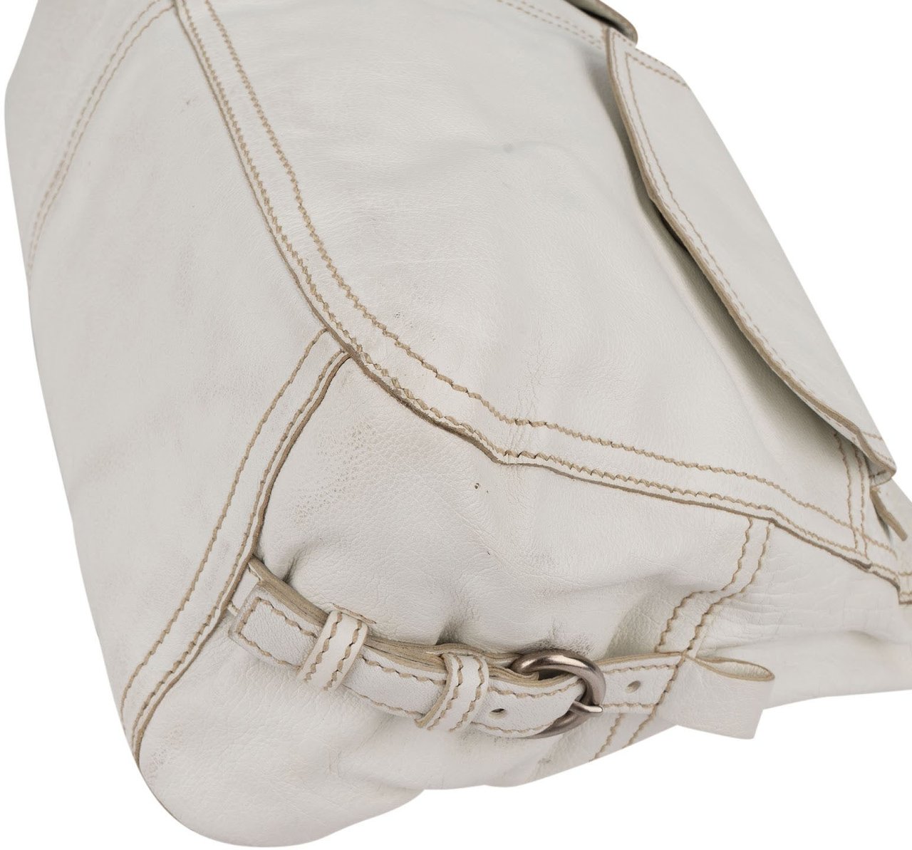 Prada Leather Double Pocket Triangle Shoulder Bag Wit