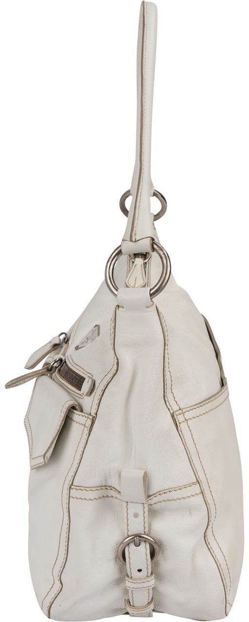 Prada Leather Double Pocket Triangle Shoulder Bag Wit